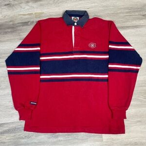 Vintage 90’s Montreal Canadiens Barbarian NHL rugby long sleeve sweater sz XXL